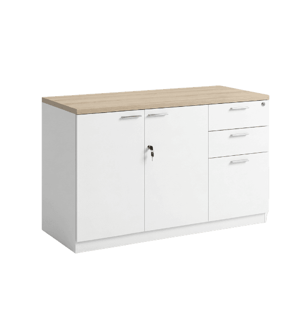 3-Drawer Mobile Filing Cabinet with Swing Do...