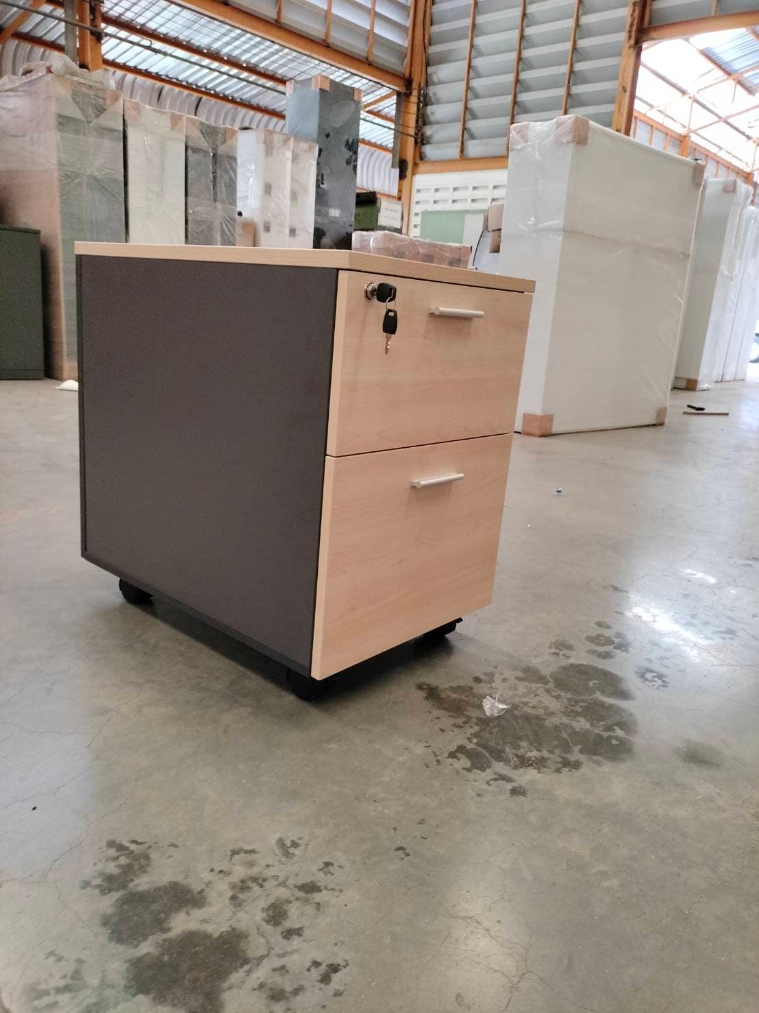 ตู้ลิ้นชักไม้ล้อเลื่อน 2ลิ้นชัก