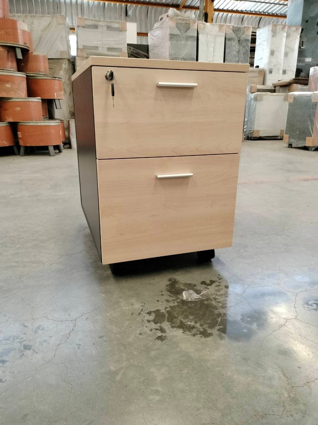 ตู้ลิ้นชักไม้ล้อเลื่อน 2ลิ้นชัก