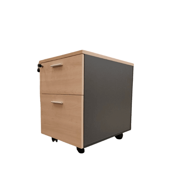 ตู้ลิ้นชักไม้ล้อเลื่อน 2ลิ้นชัก