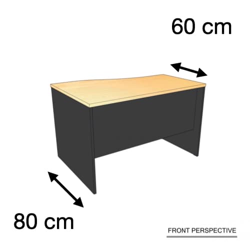 MELA Series Office Desk with Left Cutout and Wooden Privacy Panel