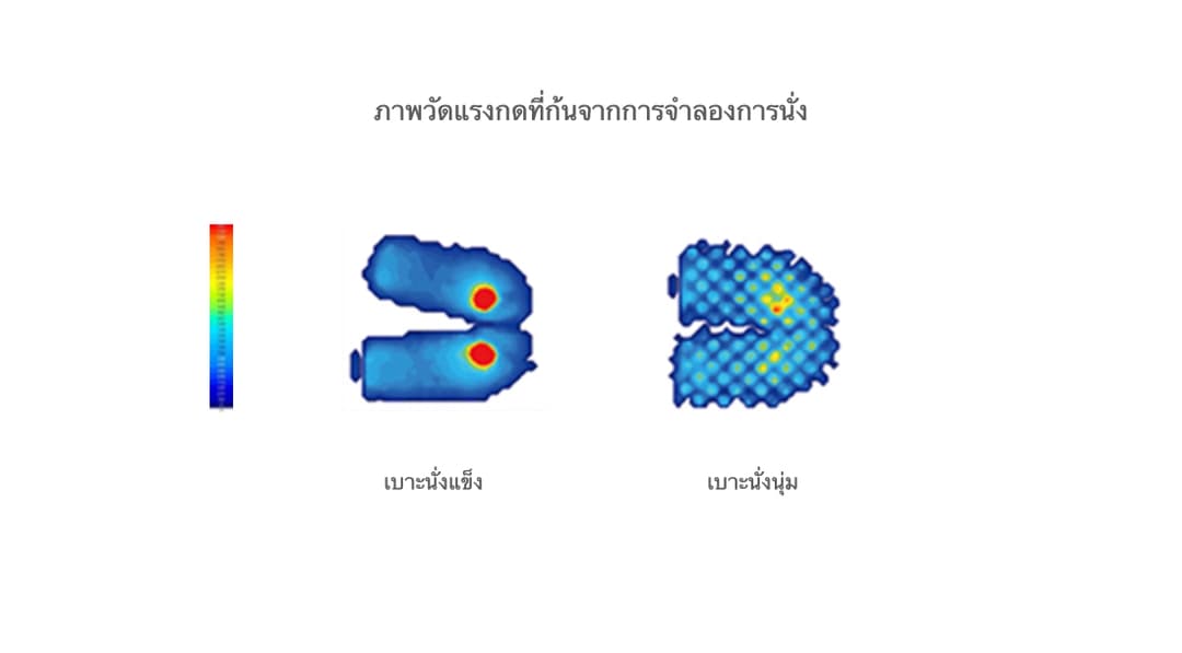 ภาพวัดแรงกดที่ก้นจากการจำลองการนั่ง